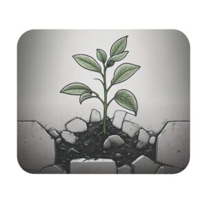 Breaking Through Mouse Pad, Perseverance, Seedling Graphic Mouse Pad Design