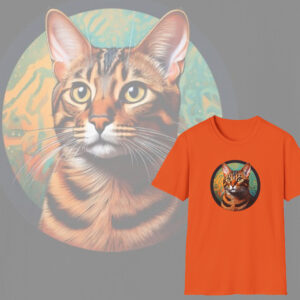 Purrfectly Stylish Bengal Cat T-Shirt, Cat Lovers Graphic Cotton Tee