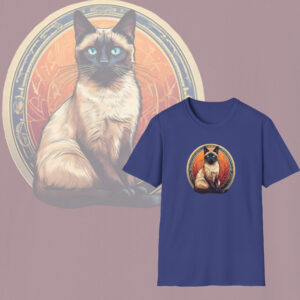 Feline Fun, Siamese Cat Graphic T-Shirt, Cat Lovers Cotton Tee