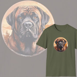Mighty Mastiff Cotton Tee, Dog Lovers Graphic Cotton T-Shirt
