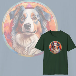 Fluffy and Fierce, Australian Shepherd Graphic Tee, Dog Lovers Cotton T-Shirt