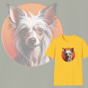 Chinese Crested Charm Graphic Tee, Dog Lovers Cotton T-Shirt