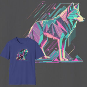 Echoes of the Wild - Artistic Wolf Cotton T-Shirt, Animal Lovers Graphic Tee