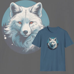 Silent Snow Fox T-Shirt, Fashion Meets Wild Graphic Cotton Tee