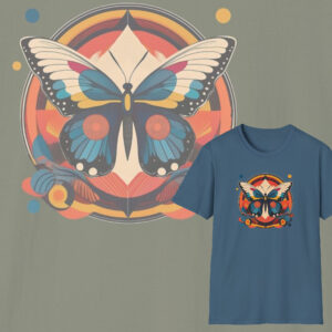 Graceful Flight Cotton Tee; Nature’s Beauty, Worn Your Way; Butterfly Graphic T-Shirt