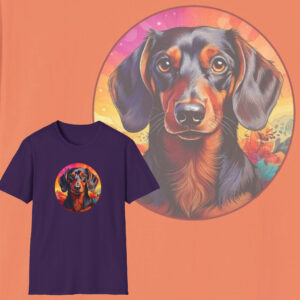 Little Long Dog Charm T-Shirt, Dachshund Graphic Tee, Dog Lover's Cotton Shirt