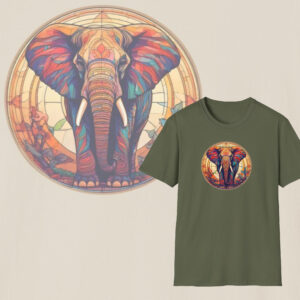 Safari Vibes, Elephant Design Cotton T-Shirt, Animal Lover's Graphic Tee