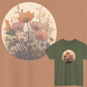 Meadow Bloom Graphic T-Shirt, Comfortable, Natural Elegance, Cotton Tee