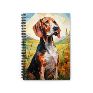 Paws and Pages, American English Coonhound Spiral Notebook, Dog Lovers Journal