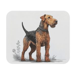 Loyal Companion Mouse Pad, Airedale Terrier Edition, Dog Lovers Graphic Desk Art