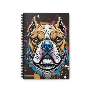 Paws and Pages, American Bulldog Spiral Notebook, Dog Lovers Accessory