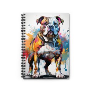 Bulldog Bound, Artistic American Bulldog 118 Page Notebook, Ruled Lines, Dog Lovers Accessory