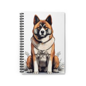 Akita Lovers Spiral Notebook With Ruled Lines, Dog Lovers Artistic Accessory