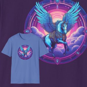 Ethereal Steed, Mythical Pegasus Tee, Fantasy Graphic Cotton T-Shirt