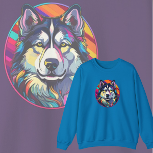 Malamute Magic Pullover, Cozy Canine Vibes, Dog Lovers Sweatshirt