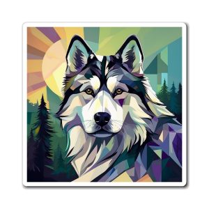 Artistic Alaskan Malamute Magnet, Dog Lovers Accessory