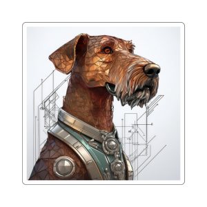 Modern Airedale Terrier Sticker, Artistic Dog Lovers Gift