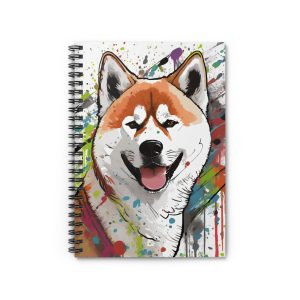 Akita Art Spiral Notebook, Ruled Lines, Dog Lovers Accessory