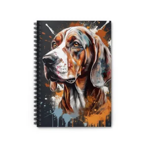HoundHeart Journal, American English Coonhound Spiral Notebook, Dog Lovers Accessory