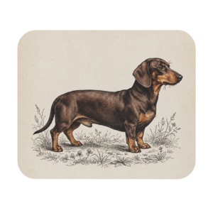 Vintage Style Dachshund Mousepad, Dog Lovers Desktop Accessory
