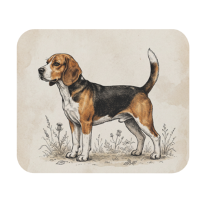 Vintage Beagle Dog Mouse Pad Retro Hound Graphic Gift for Pet Lovers