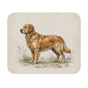 Vintage Golden Retriever Illustration Ultra Slim Mouse Pad, Dog Lovers Gift