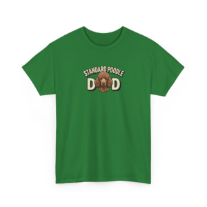 Brown Standard Poodle Dad Cotton Tee | Retro Dog Father Graphic Shirt
