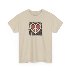 Peace Over War Heart Graphic Tee, Unisex Retro Activist T-Shirt
