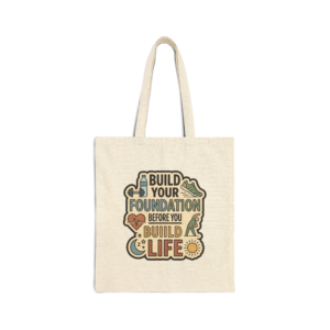 Heavy Cotton Fitness Canvas Tote - 15"x16" - Healthy Living Design