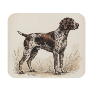 German Shorthaired Pointer Mouse Pad, Vintage Hunting Dog Art Gift