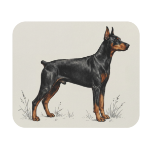Regal Doberman Pinscher Dog Art Mouse Pad Retro Style Canine Desk Mat