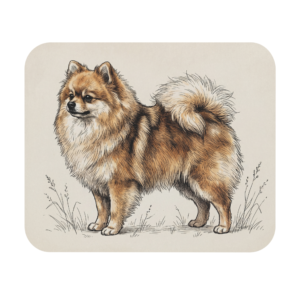 Vintage Pomeranian Mousepad - Artistic Dog Breed Gift for Cute Desk Decor