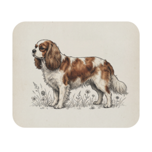 Vintage Cavalier King Charles Spaniel Mouse Pad - Dog Lover Desk Accessory