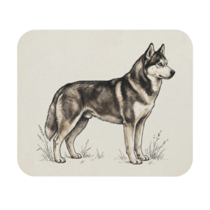 Siberian Husky Mousepad - Vintage Dog Illustration Desk Mat Gift for Pet Lovers