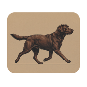 Chocolate Lab Mousepad - Retro Dog Illustration Gift for Office Desk