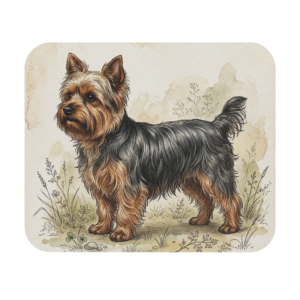 Yorkshire Terrier Watercolor Art Mouse Pad Vintage Dog Graphic