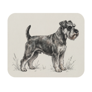 Vintage Schnauzer Sketch Mousepad | Retro Dog Art, Gift for Pet Lovers