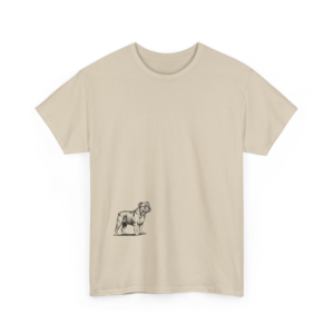 English Bulldog Minimalist Sketch Tee | Pet Parent Off-Center Graphic Shirt