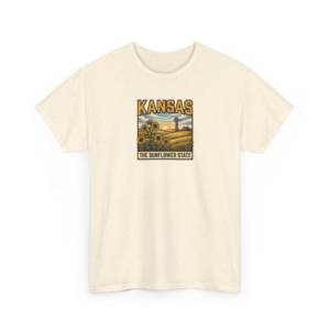 Kansas Sunflower State Pride Tee | Vintage Golden Meadow Windmill Souvenir Shirt