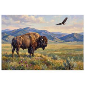 American Bison Mountain Wilderness Nature Lover Jigsaw Puzzle