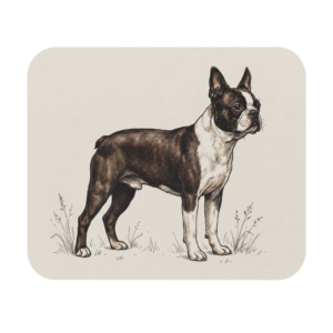Vintage Boston Terrier Mousepad - Retro Dog Breed Art Gift for Office Desk