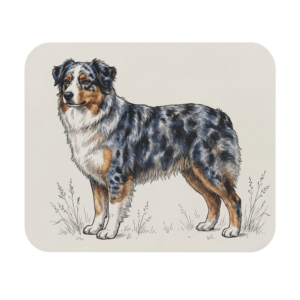 Miniature American Shepherd Mouse Pad – Cute Blue Merle Dog Lover Desk Gift