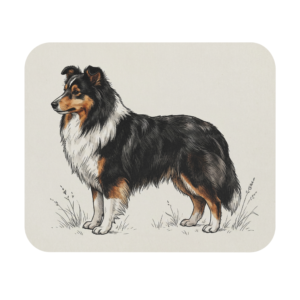 Shetland Sheepdog Naturalist Art Mouse Pad | Elegant Herding Breed Desk Mat