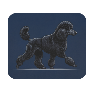 Black Poodle Elegant Show Clip Desk Mat, Poodle Lover's Gift for Office Decor