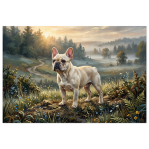 French Bulldog Meadow Mountain Jigsaw Puzzle | Dog Lover Gift Tin