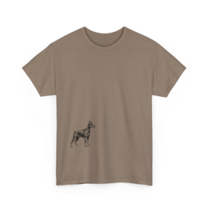 Sleek Doberman Silhouette Ink Sketch Tee | Urban Guard Dog Minimalist Graphic Shirt