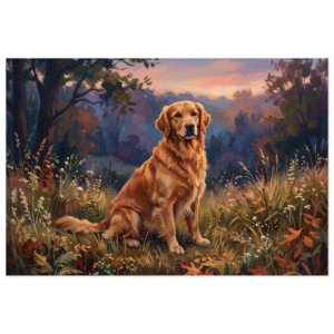 Golden Retriever Meadow Jigsaw Puzzle, Dog Lover Gift Tin Box