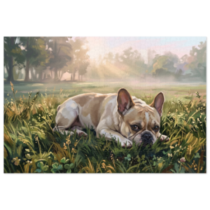 French Bulldog in Morning Meadow Jigsaw Puzzle with Gift Tin