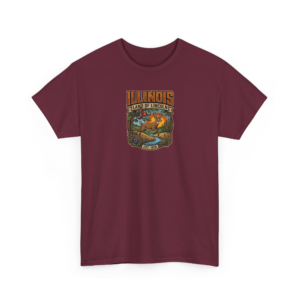 Illinois Land of Lincoln Graphic Tee | Scenic Wildlife Sunset Souvenir Shirt
