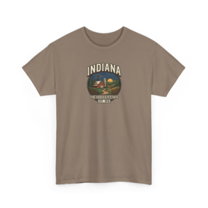 Indiana Hoosier State Farmhouse Tee | Scenic Midwest Barn Sunset Graphic Shirt